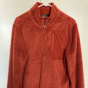 Orange Zip Up Sweater for Men
